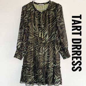 Tart Zebra Print Dress in Green